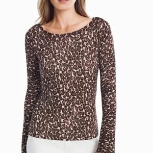 Leopard print lightweight sweater, size medium WHBM